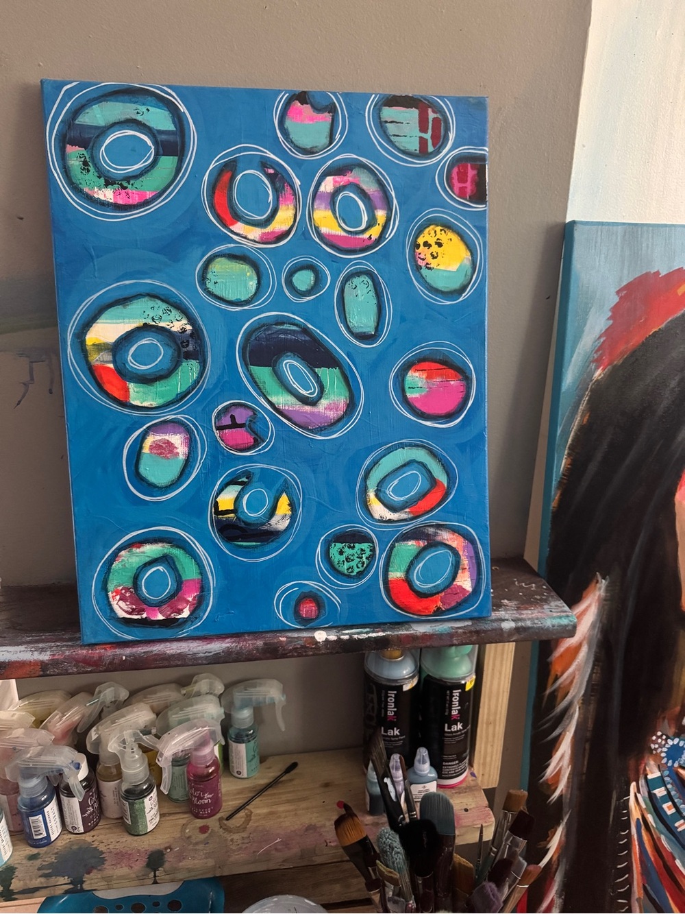 "Winnie Woodson" Original 16x20 Mixed Media Abstract Canvas Painting